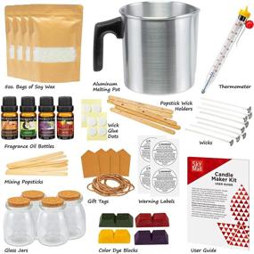 img 3 attached to 🕯️ Candle Making Kit with Melting Pot, Glass Jars, Soy Wax Bags, Color Dye Blocks, Fragrance Oils, Wicks, Thermometer, Tags, Bonus Holiday Stickers - DIY Set for Making Candles