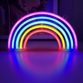 img 3 attached to 🌈 Rainbow Neon Lights: Vibrant LED Sign for Colorful Room Decor - Plug in/Battery/USB Powered Hanging Night Light perfect for Home, Kids Room, Girls Bedroom & Christmas Decorations