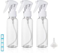 convenient travel size spray bottle set for on-the-go needs – 3.4oz/100ml refillable plastic containers with fine mist spray, funnel, and labels – perfect for styling, cleaning, and more logo