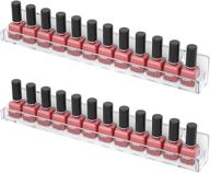 🧼 niubee 2 pack wall mounted nail polish rack shelf – clear acrylic organizer display for 30 bottles, removable anti-slip inserts included logo