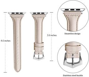 img 3 attached to Браслет из натуральной кожи OULUCCI: совместимый с Apple Watch 42мм/44мм, замена ремешка для iWatch Series 7, 6, SE, 5, 4, 3, 2, 1, Sport, Edition.