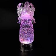 🕯️ dromance led light up angel figurine: tricolor changing swirling glitter snow globe with timer, 11-inch christmas home decoration (battery operated, praying) логотип