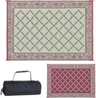 reversible mats 116095: best burgundy/beige rv camping mat for outdoor patio 6-feet x 9-feet area! logo