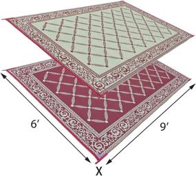 img 3 attached to Reversible Mats 116095: Best Burgundy/Beige RV Camping Mat for Outdoor Patio 6-Feet x 9-Feet Area!