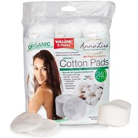 img 4 attached to 🌿 AnnaLisa 100% Organic Combed Cotton Pads - 240-Piece Italian Round Facial Cleansing for Makeup/Nail Polish Removal - 3 Packs of 80 Hypoallergenic & Absorbing Cotton Rounds for Face (Closed Ends)