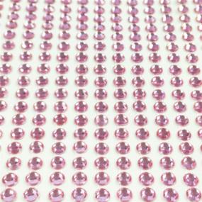 img 1 attached to AllyDrew Pink Crystal Diamond Sticker Adhesive Rhinestone, 468pcs - 4mm Size