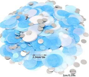 img 3 attached to 🎉 VCOSTORE 1 Inch Paper Confetti Circles, Party Dots for Wedding, Holiday, Anniversary, Birthday - Blue, White & Silver Confetti (1.76 OZ)
