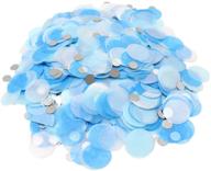 🎉 vcostore 1 inch paper confetti circles, party dots for wedding, holiday, anniversary, birthday - blue, white & silver confetti (1.76 oz) logo