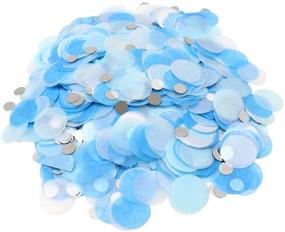 img 4 attached to 🎉 VCOSTORE 1 Inch Paper Confetti Circles, Party Dots for Wedding, Holiday, Anniversary, Birthday - Blue, White & Silver Confetti (1.76 OZ)