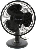 top-rated 12-inch oscillating table fan: comfort zone cz121bk with adjustable tilt and 3-speed controls logo