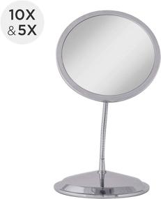 img 3 attached to 🔍 Double Vision Gooseneck Vanity/Wall Mount Mirror: 5X/10X Magnification, Made in the USA - Enhance your Reflection with Premium Quality