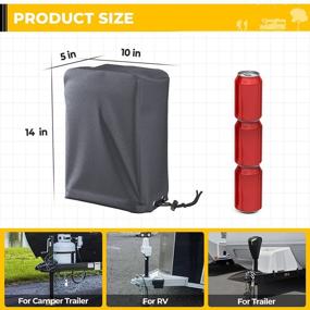 img 2 attached to 🏕️ BougeRV Electric Tongue Jack Cover: Universal 600D Polyester RV Protective Cover for Outside Large Size Gray