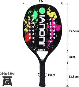 img 1 attached to 🎾 Ianoni Beach Tennis Racket: Carbon Fiber Grit Face & EVA Memory Foam Core for Unmatched Performance