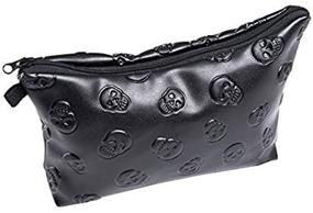 img 1 attached to 💄 Stylish Cosmetic Bag for Makeup Storage - Fashionable Skull Design, Versatile Toiletry Organizer, Pencil Case, and Handbag