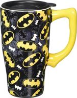 ☕️ batman logos travel mug by spoontiques - stylish & durable black mug for your on-the-go adventures логотип