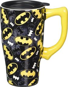 img 1 attached to ☕️ Batman Logos Travel Mug by Spoontiques - Stylish & Durable Black Mug for Your On-the-Go Adventures