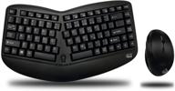 беспроводной комбинированный набор adesso wkb-1150cb easytouch wireless wave - изогнутая мультимедийная клавиатура и мышь в черном цвете. логотип