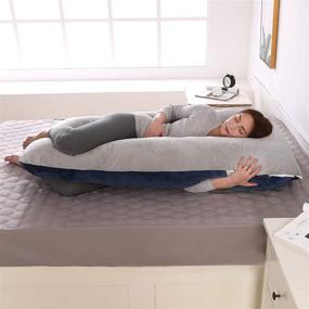 img 2 attached to 🤰 Amagoing 57-inch U-Shaped Pregnancy Pillow for Full Body Support during Sleep - Hip, Leg, Back, and Belly Support for Pregnant Women - Includes Washable Velvet Cover