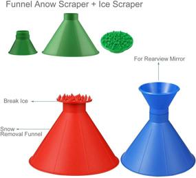 img 3 attached to 12-Piece Round Ice Scraper for Car Windshield Snow Removal - Cone-Shaped Shovel Tool Kit for Car Supplies