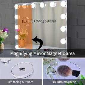 img 2 attached to BEAUTME Vanity Mirror with Lights: Hollywood Tabletop or Wall Mounted Beauty Mirrors with 10X Magnification Spot Cosmetic Mirror