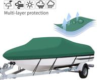 🛥️ waterproof uv resistant 600d boat covers - 16-18ft trailerable marine grade oxford fabric for v-hull, tri-hull, trailer, pro-style, fishing ski boat, runabout, bass boat - includes tightening strap (green) логотип