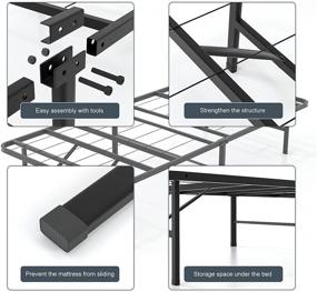 img 1 attached to 🛏️ Molblly Bed Frame Twin Size: 14-Inch Metal Frame with Ample Storage Space and Easy Installation