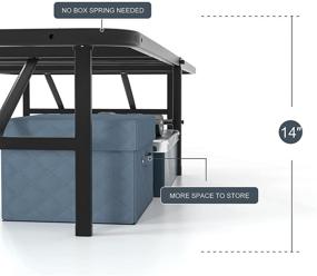 img 2 attached to 🛏️ Molblly Bed Frame Twin Size: 14-Inch Metal Frame with Ample Storage Space and Easy Installation
