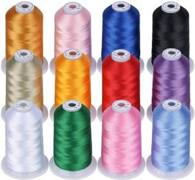 img 4 attached to 🧵 Simthread 12 Brother Colors: Huge Spool 5000M Polyester Embroidery Thread for Commercial and Domestic Machines - Assorted Color 1