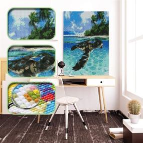 img 2 attached to 🏖️ Beach and Turtle Diamond Painting Kit - DIY 5D Canvas Wall Art Square - Adult Craft Rhinestone Embroidery - Cross Stitch Craft Supply - Wall Ornament - 12x16 inches