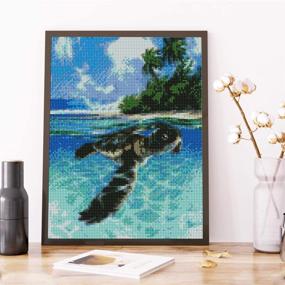 img 1 attached to 🏖️ Beach and Turtle Diamond Painting Kit - DIY 5D Canvas Wall Art Square - Adult Craft Rhinestone Embroidery - Cross Stitch Craft Supply - Wall Ornament - 12x16 inches