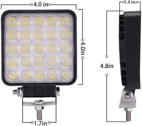 img 3 attached to 🔦 LightBoss LED Кубический Фонарь Внедорожный - 8 шт. 4-дюймовые Квадратные Рабочие Фары, 24V Потопительно-Угловой Комбинированный Луч, 75W 7000LM, Потопительные LED Фонари для АТВ, Автомобилей, Прицепов, Крыш, Бамперов, Дорожных LED Фонарей