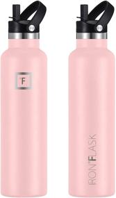 img 2 attached to 🚰 IRON °FLASK Sports Water Bottle - 24 Oz, 3 Lids (Straw Lid), Leak Proof, Vacuum Insulated Stainless Steel: Stay Hydrated on the Go!