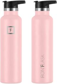 img 1 attached to 🚰 IRON °FLASK Sports Water Bottle - 24 Oz, 3 Lids (Straw Lid), Leak Proof, Vacuum Insulated Stainless Steel: Stay Hydrated on the Go!