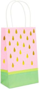 img 1 attached to 🍉 Подарочные пакеты для Дня рождения с арбузами - розовый цвет и золотая фольга с ручками (9x5x3 дюйма)