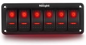 img 4 attached to Nilight 6 Gang Rocker Switch Panel 5Pin On Off Toggle Switch Aluminum Holder 12V 24V Dash Pre-Wired Red Backlit Switches For Automotive Cars Marine Boats RVs Truck