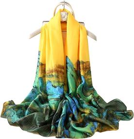 img 4 attached to 🧣 ZDMHSH Fashion Scarves 100% Silk Feel Lightweight Scarf - Long Sunscreen Shawls for Women