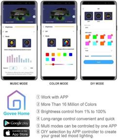 img 1 attached to Govee RGB LED Rock Lights for Car - App Control, Multicolor, Music Mode, Dimmable, 4 Pods Underglow