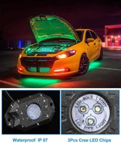 img 2 attached to Govee RGB LED Rock Lights for Car - App Control, Multicolor, Music Mode, Dimmable, 4 Pods Underglow