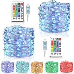 img 4 attached to 33 Ft 100 LEDs Color Changing Fairy Lights for Bedroom - 16 Colors, Christmas Lights (2 Packs) by Tesyker