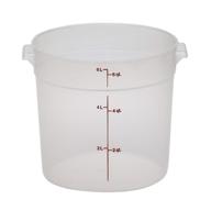 6-quart round food storage container - cambro rfs6pp190 - translucent polypropylene - nsf certified логотип