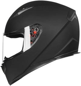 img 1 attached to 🏍️ ILM Full Face Motorcycle Street Bike Helmet - Removable Winter Neck Scarf, 2 Visors DOT (L, Matte Black)