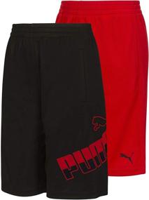 img 2 attached to PUMA Performance Graphic Short Black Boys' Clothing Set – Stylish and Sporty