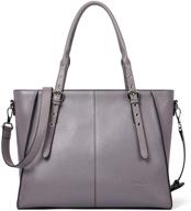 👜 bostanten leather briefcase for women - 15.6 inch laptop tote bag: shoulder handbags, crossbody business work purse logo