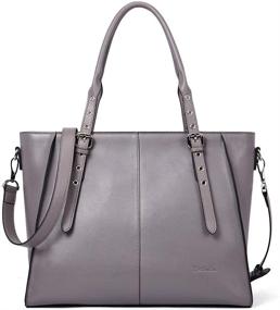 img 4 attached to 👜 BOSTANTEN Leather Briefcase for Women - 15.6 inch Laptop Tote Bag: Shoulder Handbags, Crossbody Business Work Purse