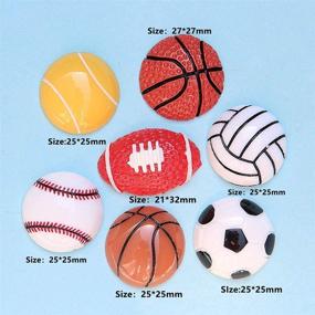 img 1 attached to 🏀 26-Pack Sport Ball Slime Charms, No Clips, Assorted Basketball, Football, Tennis, Baseball, Volleyball Resin Flatback Beads - Perfect for Craft Making, Miniature Fairy Gardens, Scrapbooking, DIY Phone Cases