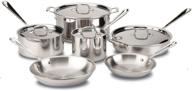 🍳 all-clad d3 stainless 10-piece cookware set: tri-ply stainless steel, professional-grade pots and pans logo