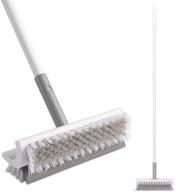 🧹 eyliden dual brush 48" floor scrub brush with long handle and squeegee - cleaning tool for bathroom, kitchen, patio, garage, deck, tile, marble, stone, and wood floors logo