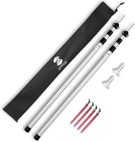 img 4 attached to 🏕️ Versatile Set of 2 Adjustable Silver Tarp Poles for Tents, Camping, Shelters, Hiking, Awnings