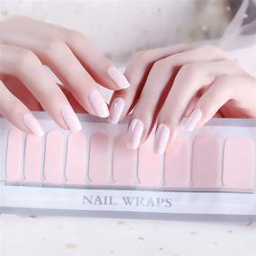 img 4 attached to 💅 LIHI Color Lab 22PCS (20+2 trial samples) Adhesive Nail Art Transfer Decals Sticker Solid Color Nail Polish Strips, Nail Wraps, 100% Real Nail Polish Applique for Manicure, A006 Mousse Light Pink