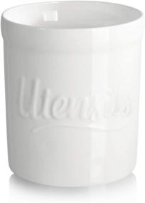 img 4 attached to 🍴 Sweese Porcelain Utensil Holder - Heavy-Duty Utensil Crock - 6 x 7 Inches - Tipping Prevention - White